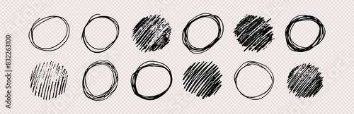 Hand drawn scribble circles