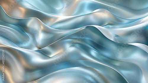 AI generated illustration of Abstract blue, silver, and beige patterns with wave designn photo