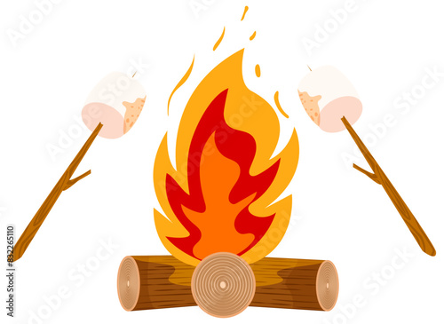 Marshmallows Roasting in the Campfire 