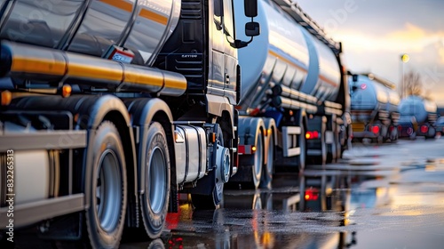 Symphony of Steel: Semi Trucks Dancing on a Rainy Highway