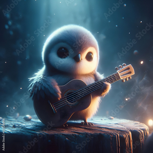 Bird playing guitar, concept art