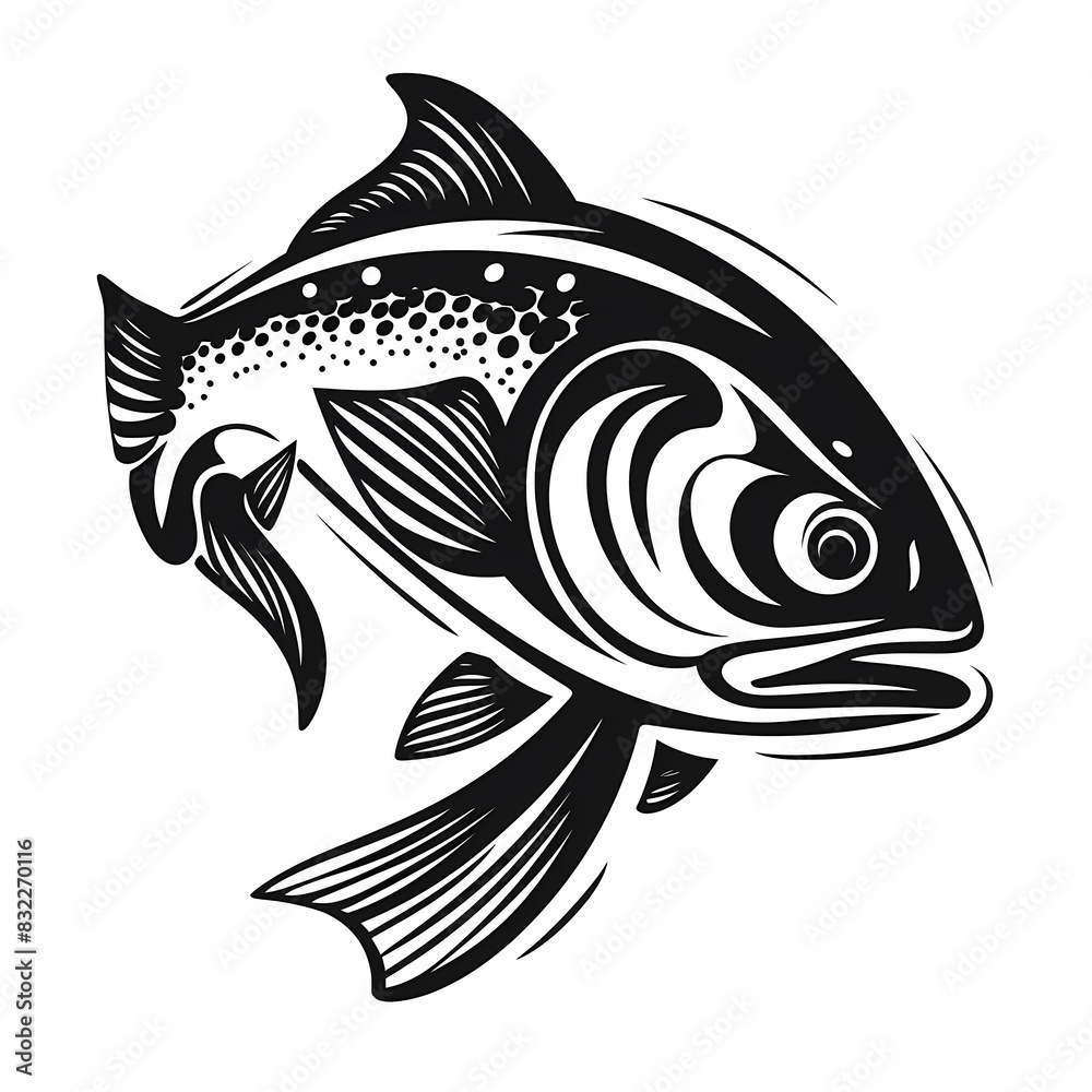 Fototapeta premium Fish symbol for fishing vector image