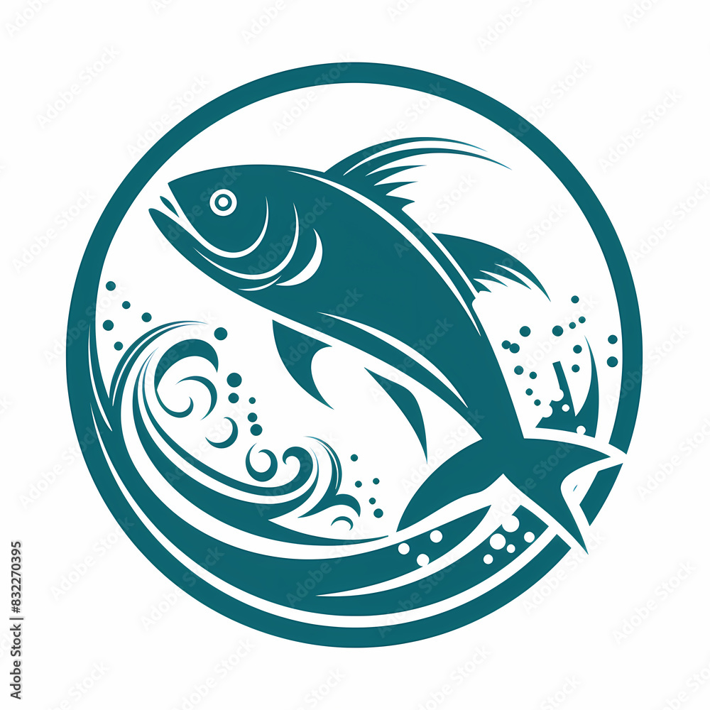 Fototapeta premium Fish symbol for fishing vector image