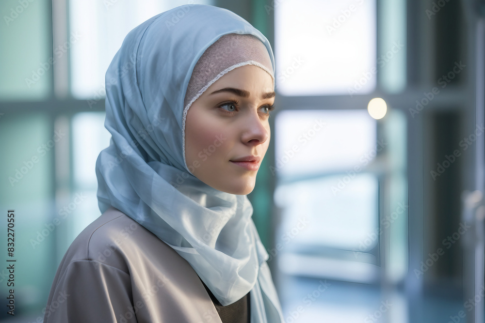 Arabian woman in hijab living her life in modern city have shopping working traveling abilities, Generative AI Arabian woman in hijab living her life in modern city have shopping working traveling abilities, Generative AI