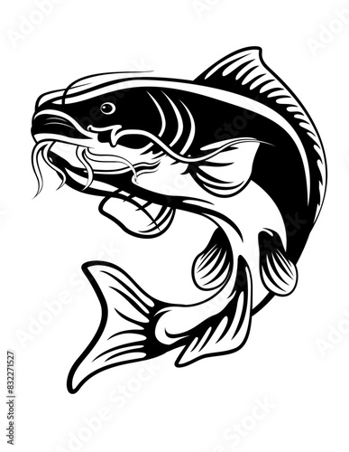 Catfish | Fishing | Fish | Lake Fishing | Outdoor Fishing | Angling | Fish Market | Fisherman | Original Illustration | Vector and Clipart | Cutfile and Stencil