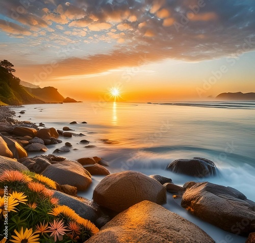 sunset on the beach