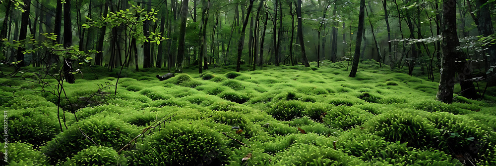 enchanted forest with a carpet of vibrant green moss enchanted forest with a carpet of vibrant green moss