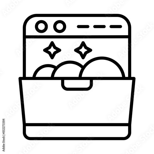 Dishwashing line icon