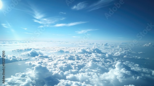 Sky view from airplane captured naturally