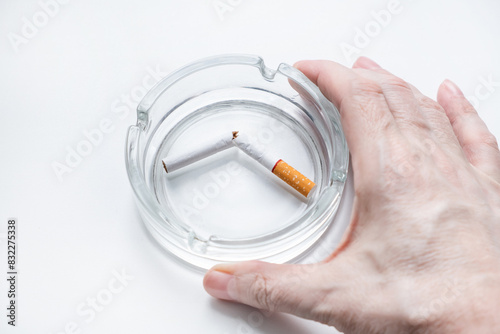 Broken Cigarette in Ashtray closeup © Sabphoto
