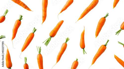 Organic Baby Carrots on transparent background photo