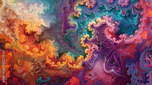 Multi hued fractal artwork