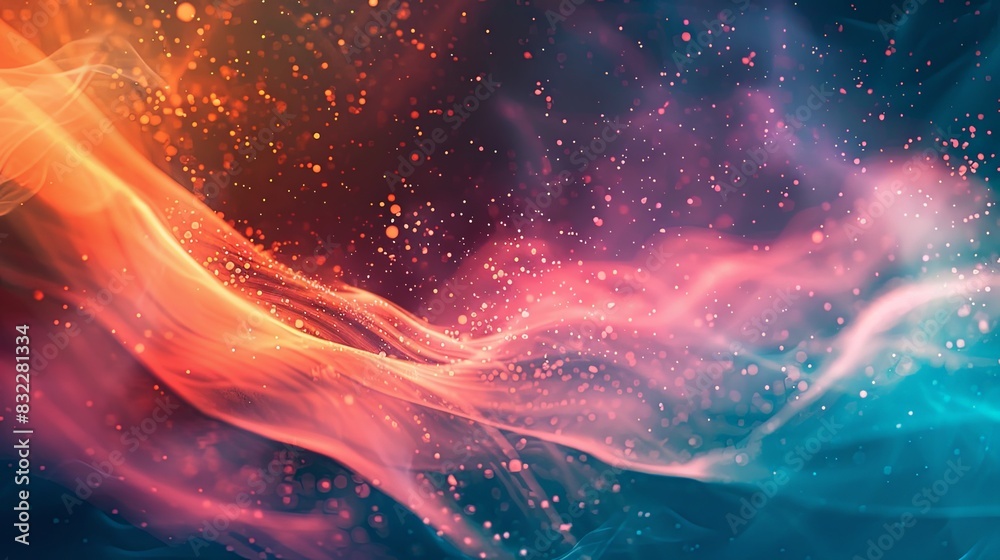 Fototapeta premium A colorful, swirling pattern of orange, blue