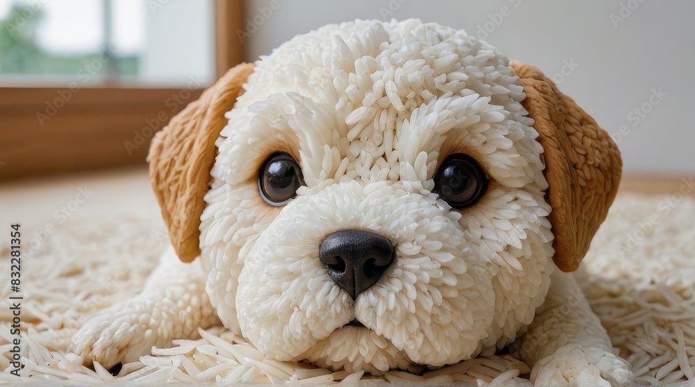 Cute Puppy Dog Made of Rice Cute Puppy Dog Made of Rice