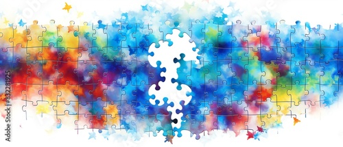 Puzzle as a symbol of the autism spectrum World Autism Awareness Day Symbol Incorporation of the World Autism Awareness photo