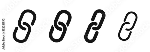 Chain vector icon set. Chain link icons.