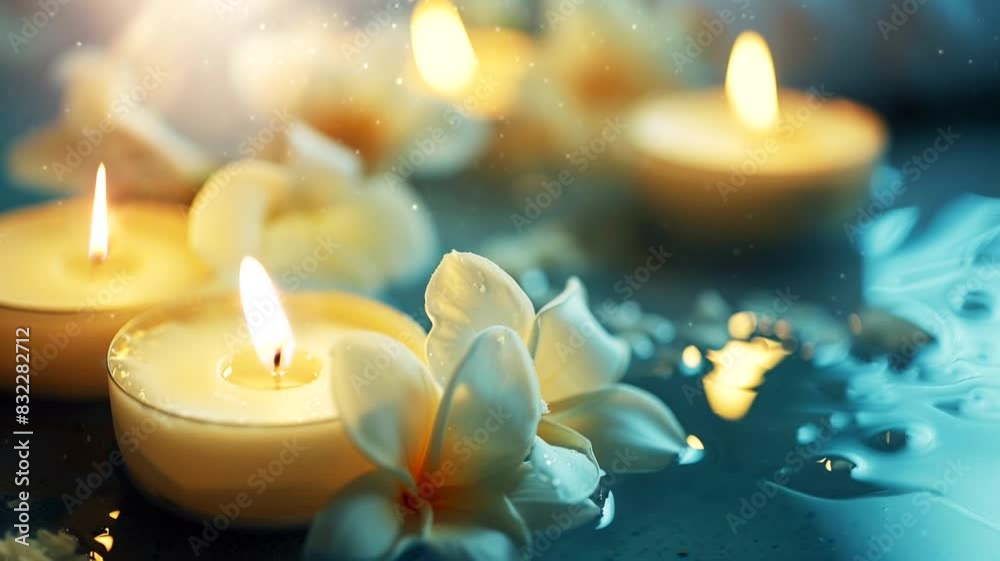 Scene of a candle on table animation video looping motion