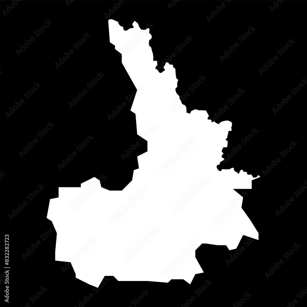 Obraz premium Pristina district map, districts of Kosovo. Vector illustration.
