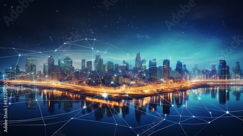 5G, 6G, Big data wireless network, high speed internet, cloud computing or connect diagram technology, Data storage, service, synchronize, online, financial, Connectivity global, smart city, Gen AI
