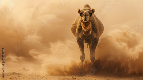 Middle eastern camel in a desert