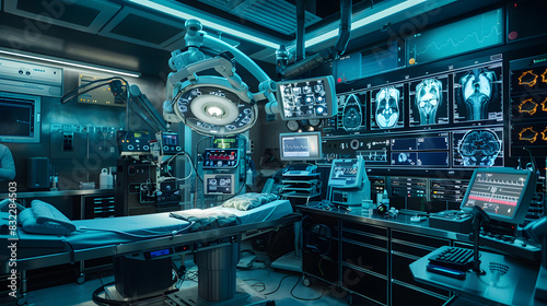 robot and doctor being used by medical professionals in an operating room