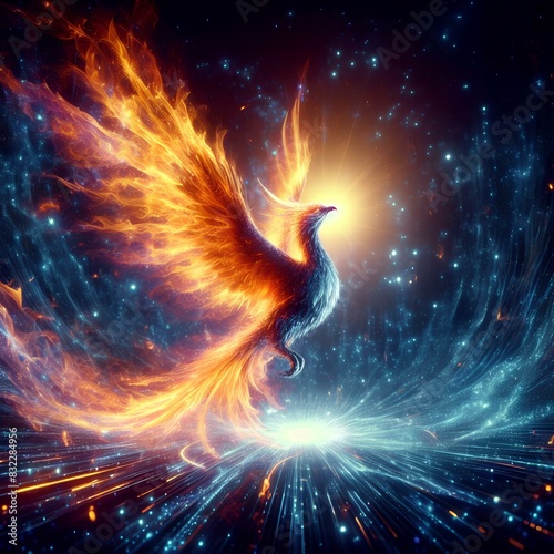 Abstract art depicting realms of fractals and swirling particle formations