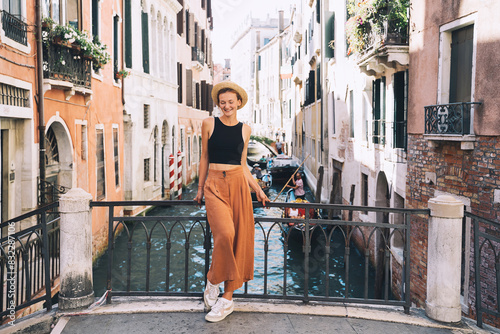 Young woman travel in Venice, Italy, Europe. © nataliaderiabina