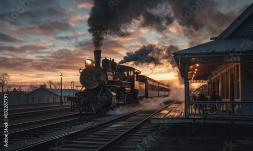 Classic steam engine train