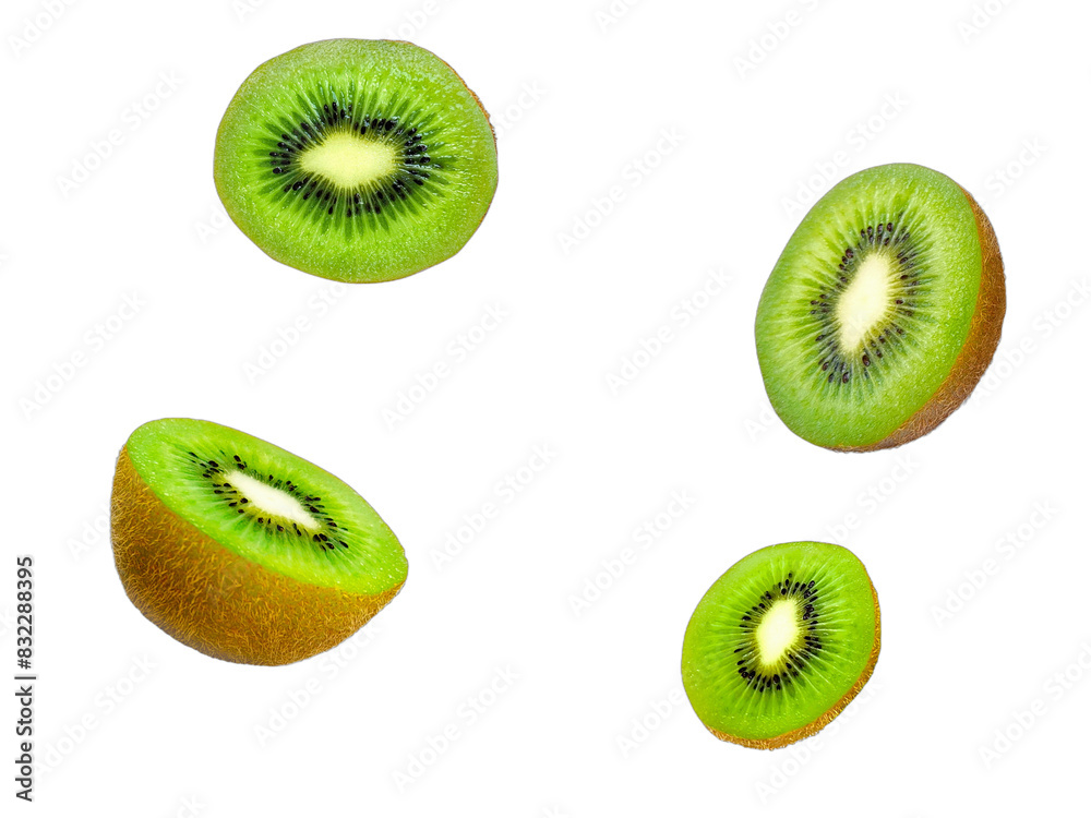 Fototapeta premium food kiwi fruit slices isolated background