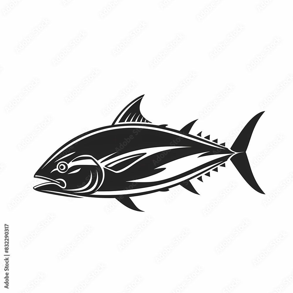 Tuna fish logo design template silhouette vector image Tuna fish logo design template silhouette vector image