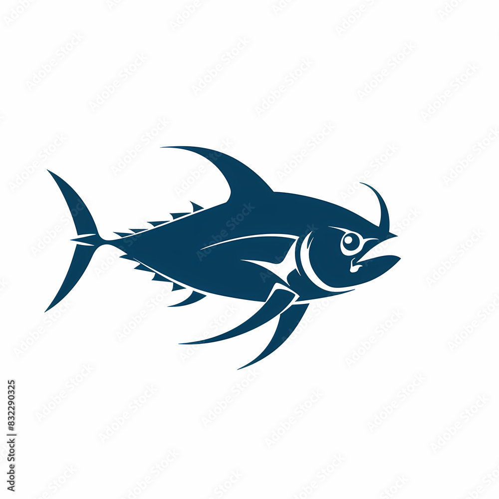 Tuna fish logo design template silhouette vector image Tuna fish logo design template silhouette vector image