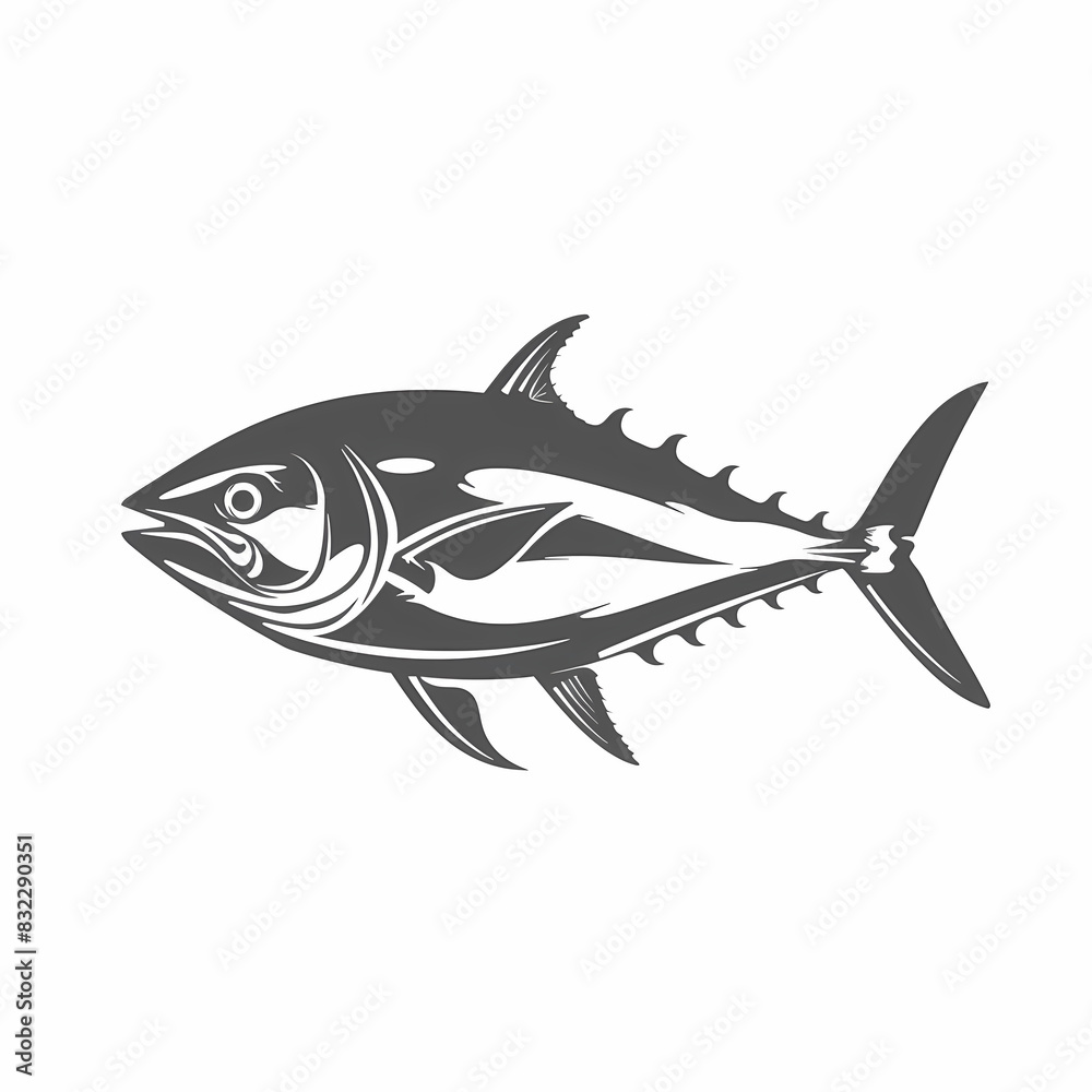 Obraz premium Tuna fish logo design template silhouette vector image