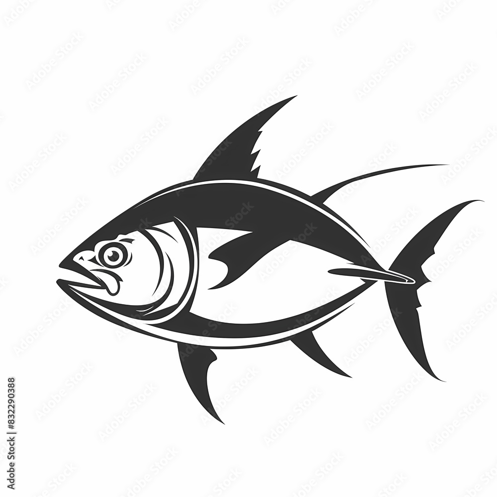 Tuna fish logo design template silhouette vector image Tuna fish logo design template silhouette vector image