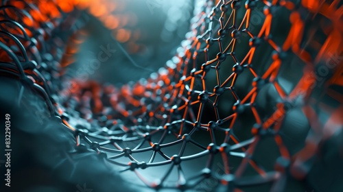 An artistic depiction of a carbon nanotube used in an electronic display, illustrating its role in creating flexible, high-resolution screens. photo