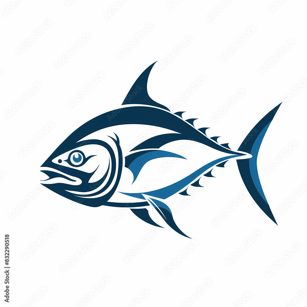 Obraz premium Tuna fish logo design template silhouette vector image