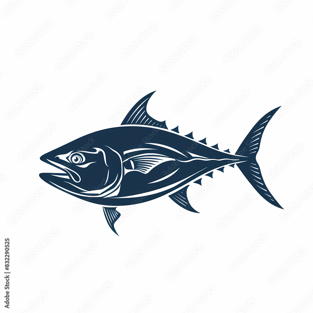 Obraz premium Tuna fish logo design template silhouette vector image