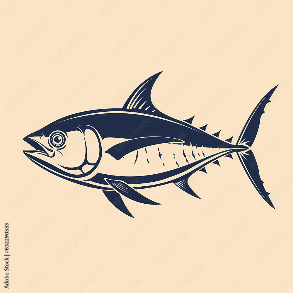 Fototapeta premium Tuna fish logo design template silhouette vector image