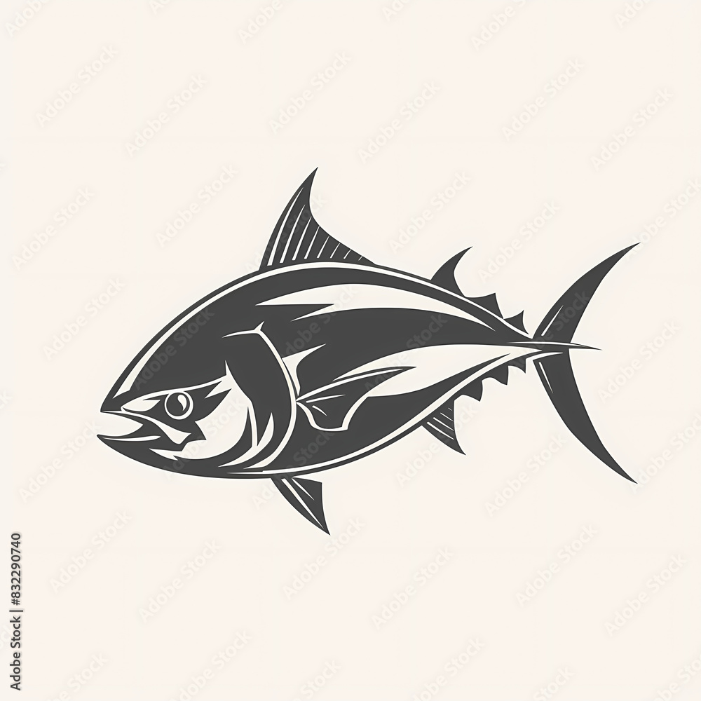 Fototapeta premium Tuna fish logo design template silhouette vector image