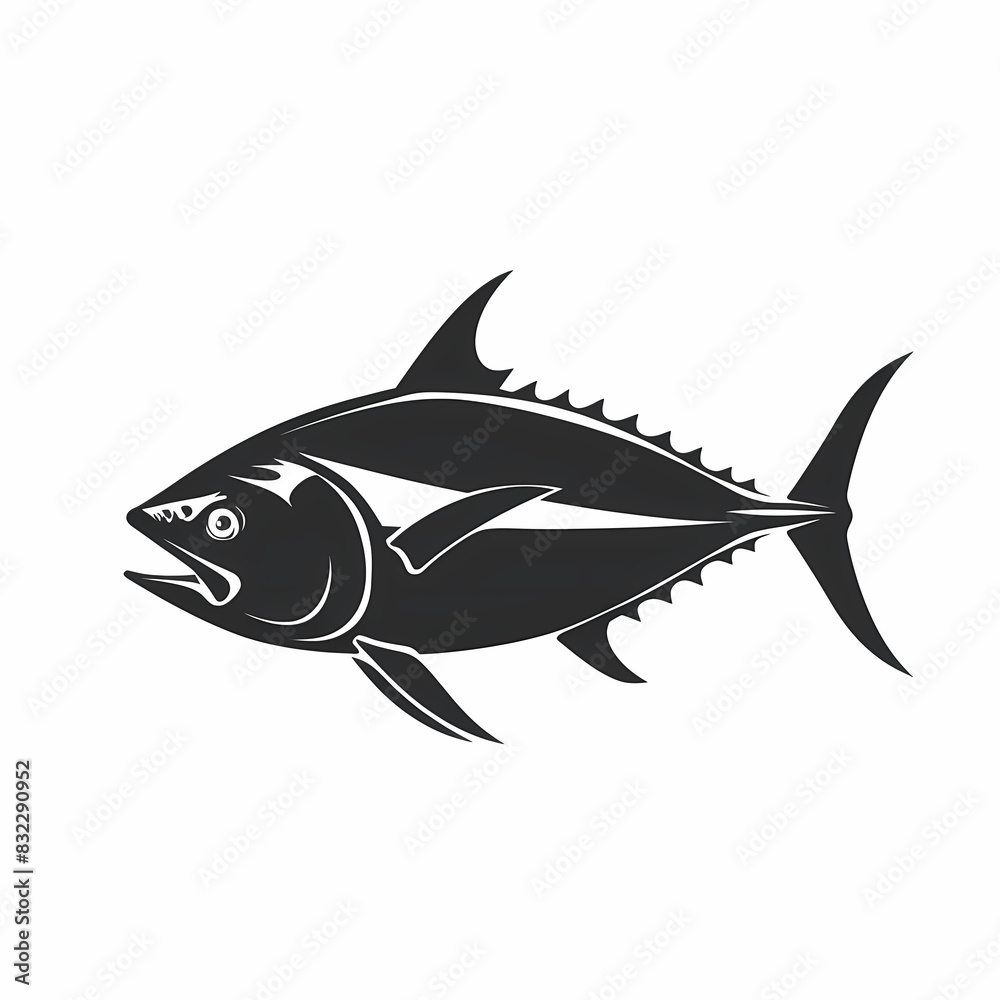 Obraz premium Tuna fish logo design template silhouette vector image