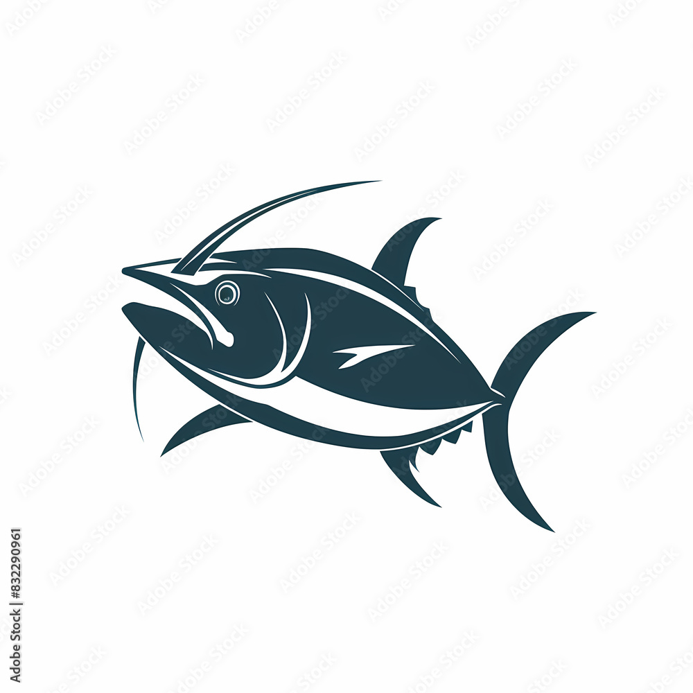 Naklejka premium Tuna fish logo design template silhouette vector image