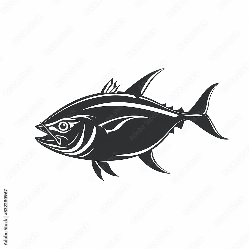 Tuna fish logo design template silhouette vector image Tuna fish logo design template silhouette vector image