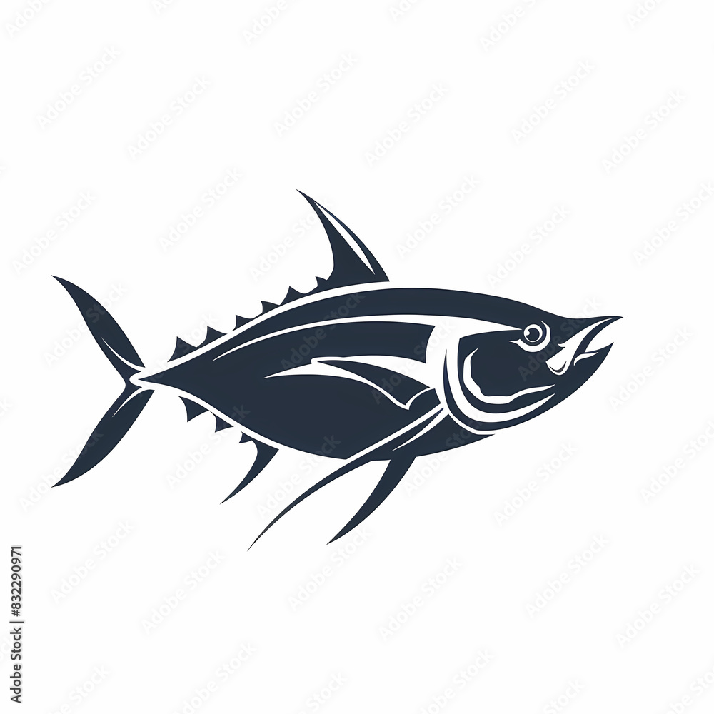 Obraz premium Tuna fish logo design template silhouette vector image