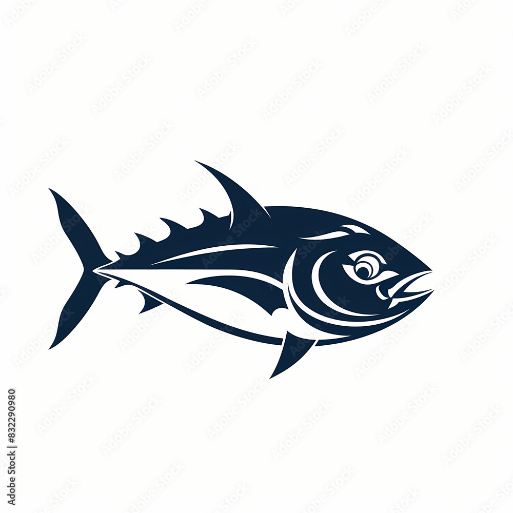 Obraz premium Tuna fish logo design template silhouette vector image
