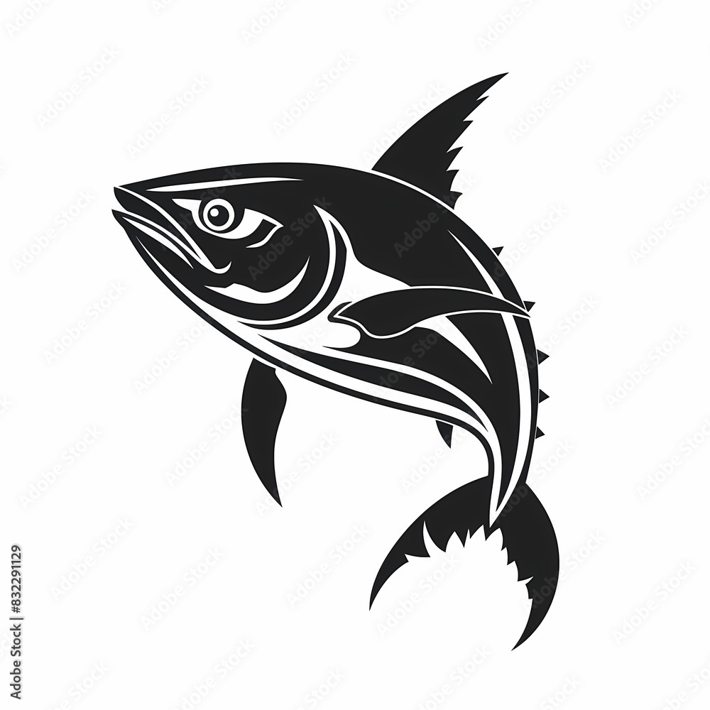 Tuna fish logo design template silhouette vector image Tuna fish logo design template silhouette vector image