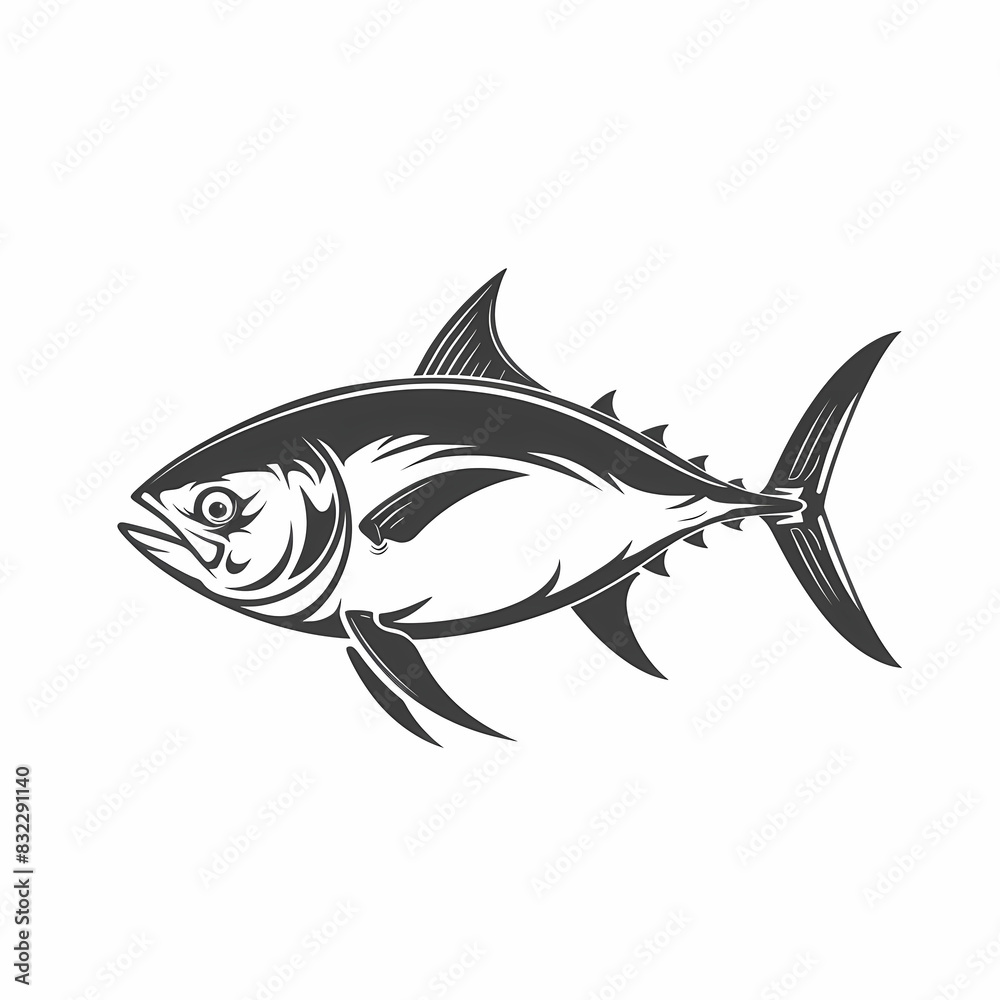 Fototapeta premium Tuna fish logo design template silhouette vector image