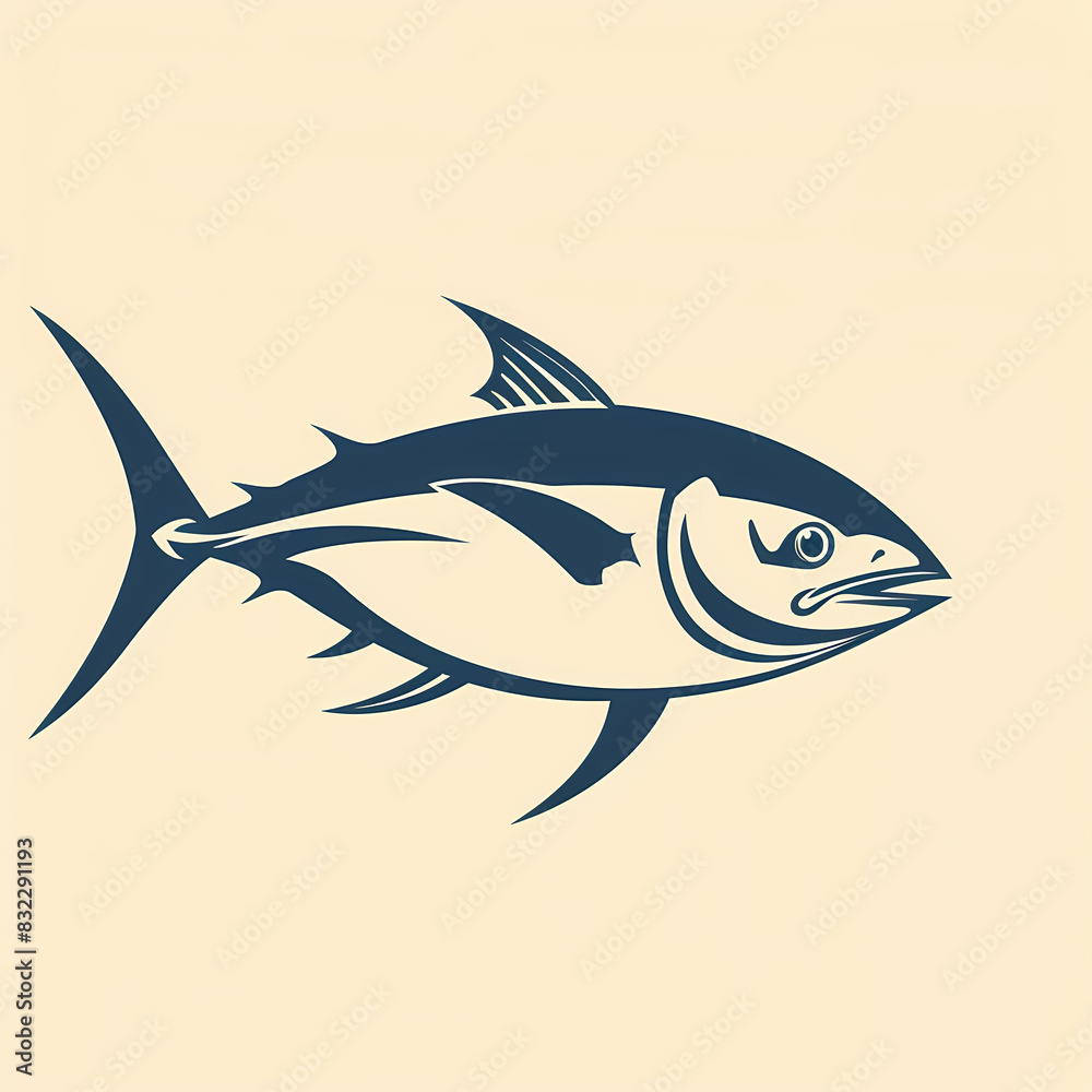 Fototapeta premium Tuna fish logo design template silhouette vector image