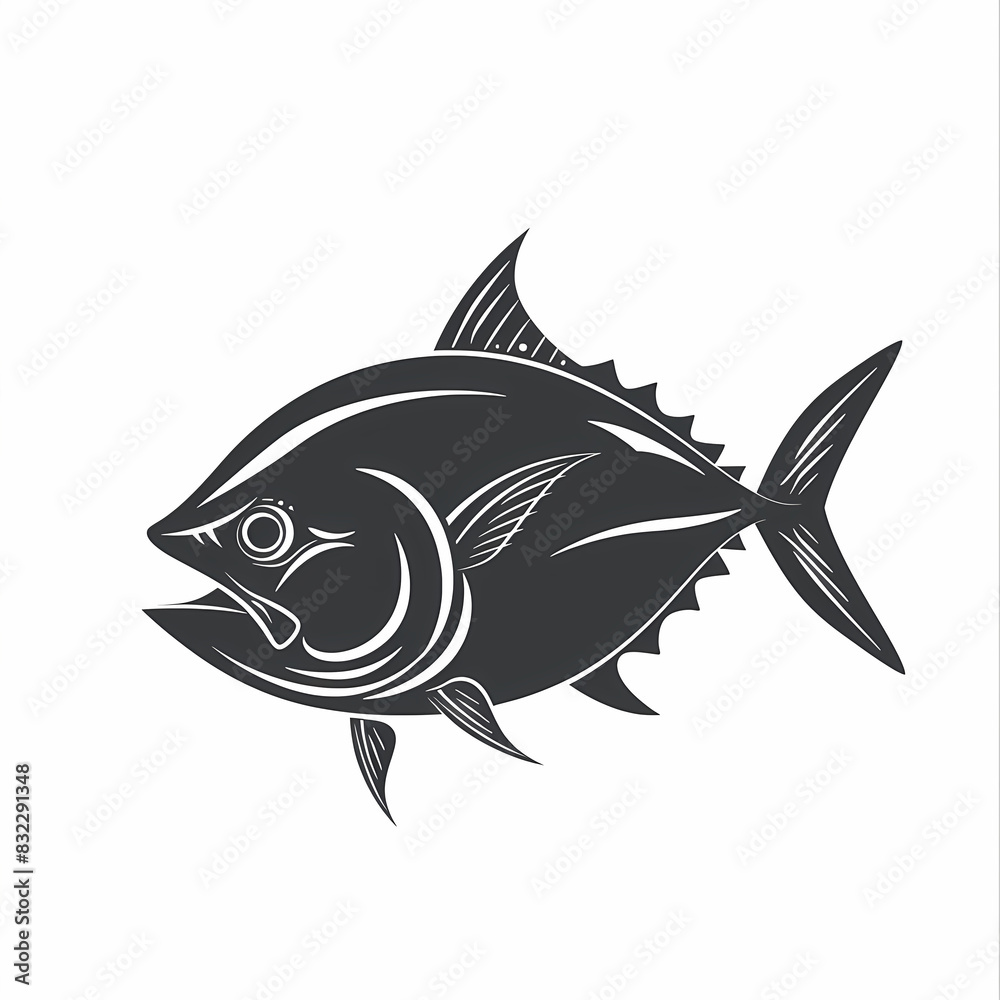 Obraz premium Tuna fish logo design template silhouette vector image