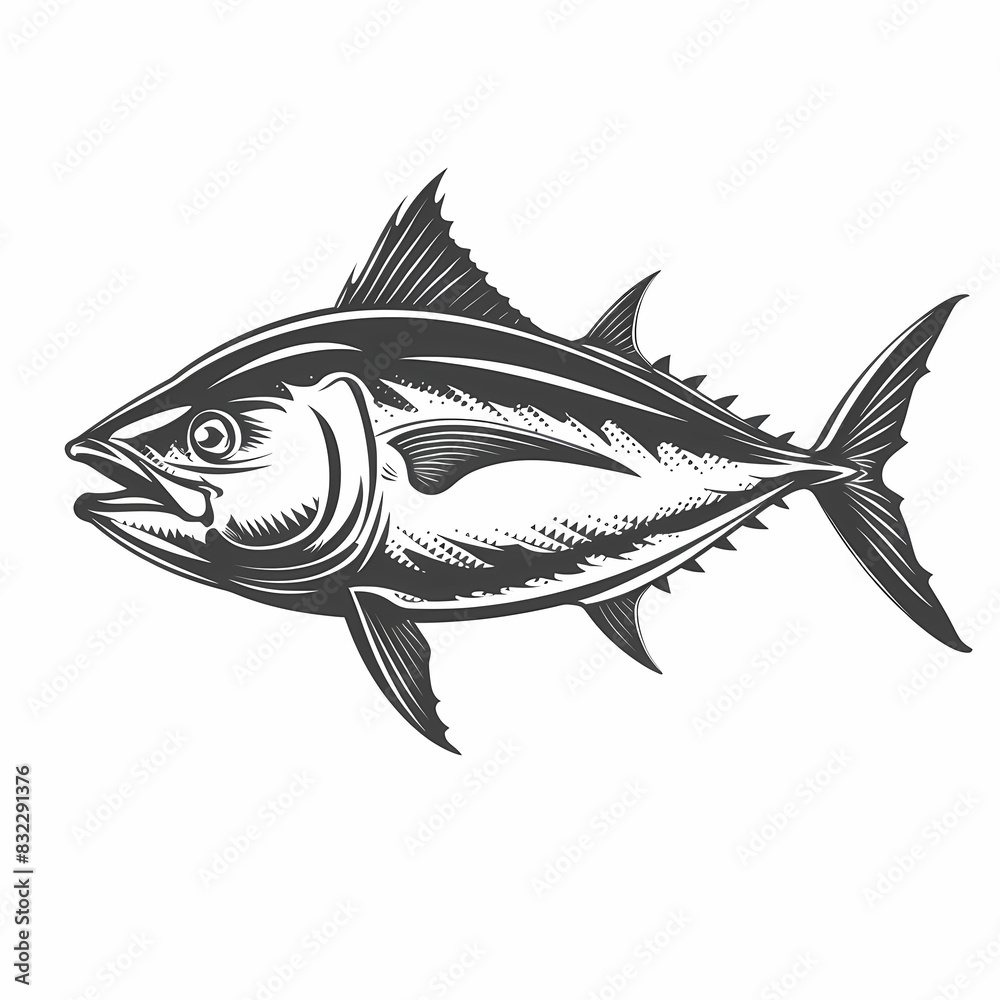 Obraz premium Tuna fish logo design template silhouette vector image