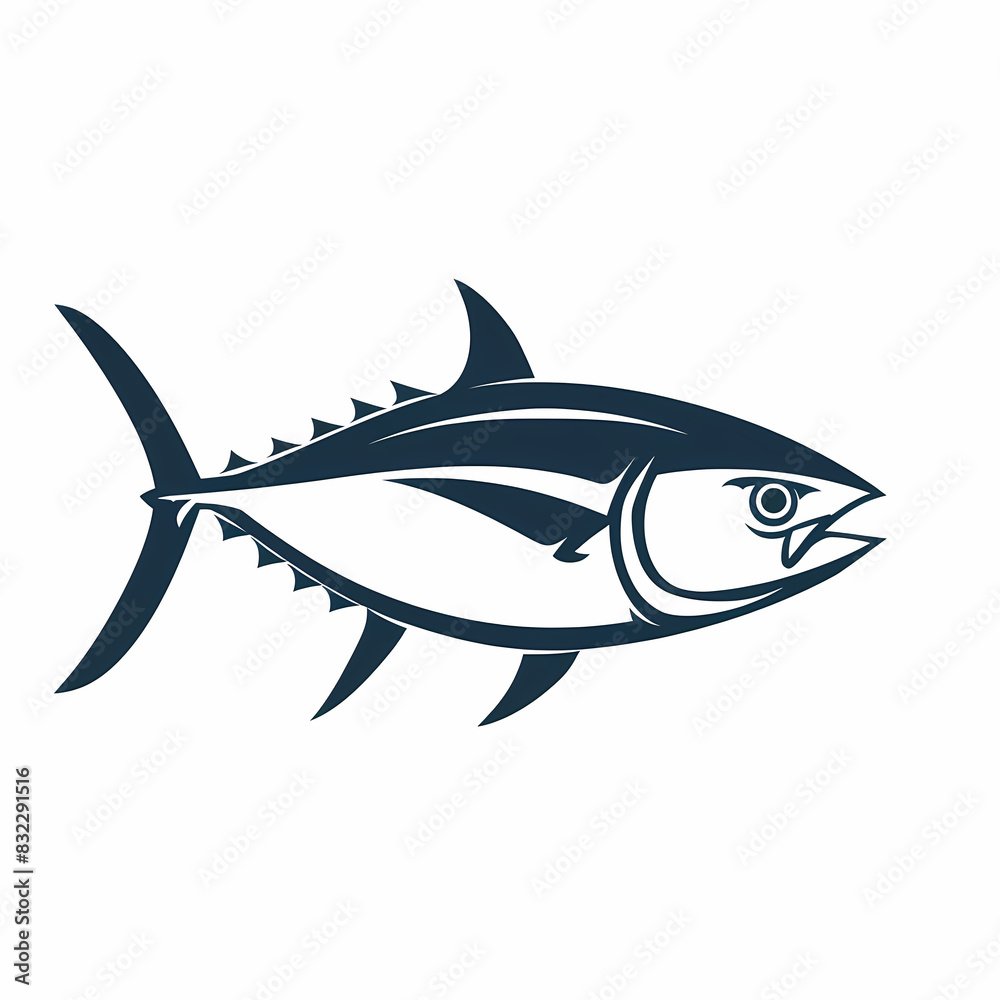 Obraz premium Tuna fish logo design template silhouette vector image