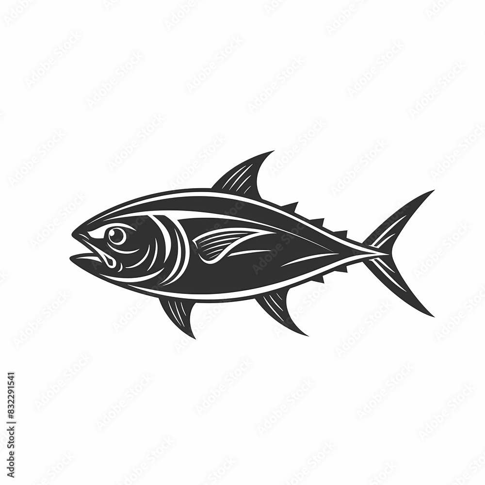 Fototapeta premium Tuna fish logo design template silhouette vector image